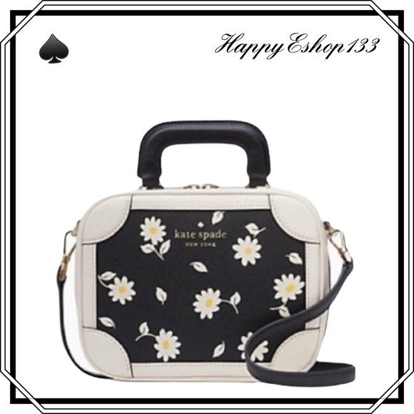 ♠️ kate spade ♠️ Traveler Trunk Daisy Floral Print Crossbody Bag, Black Multi